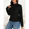 Women S Long Sleeve Half Turtleneck Ribbed Base T Shirt For Autumn Winter