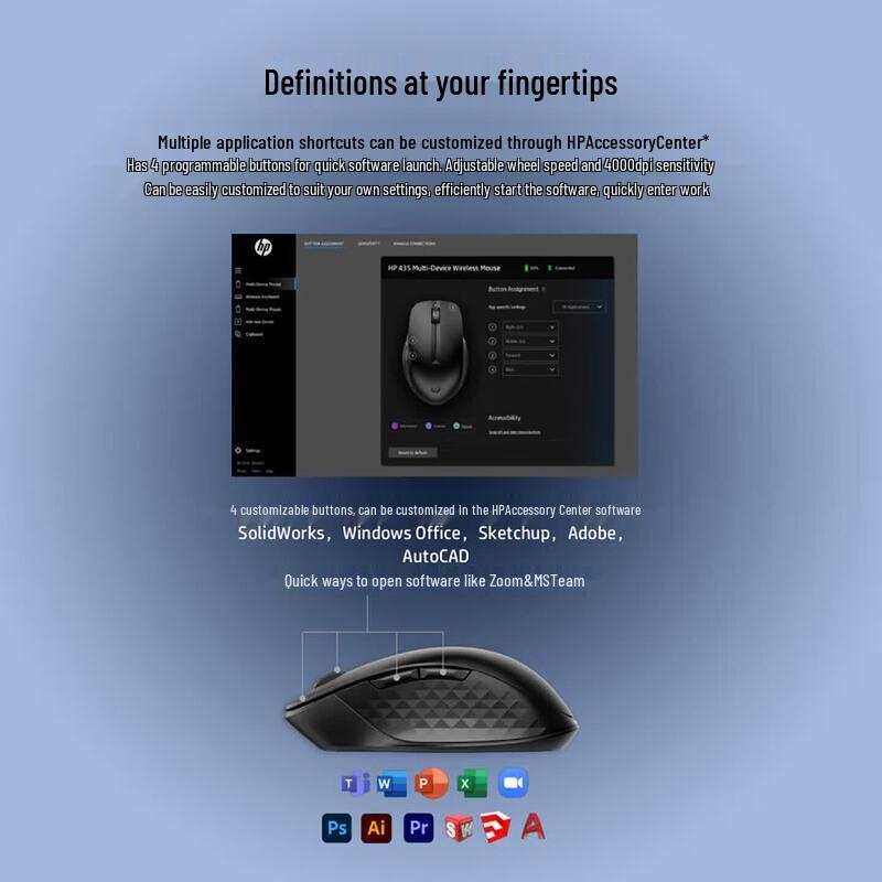 HP 435 Wireless Multi-Device Bluetooth Mouse