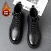 New Martin Boots Men's High-end Men's Boots Autumn and Winter Velvet Warm Thick-soled Knight Boots Fashion Trend Versatile