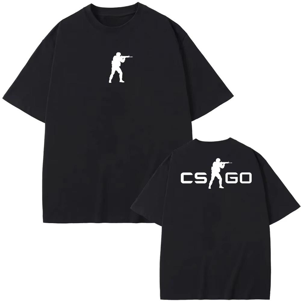 Футболка с принтом логотипа игры Counter Strike Высокое качество Горячий бой Игра Футболка Весна/Лето Повседневная Удобный хлопок ...