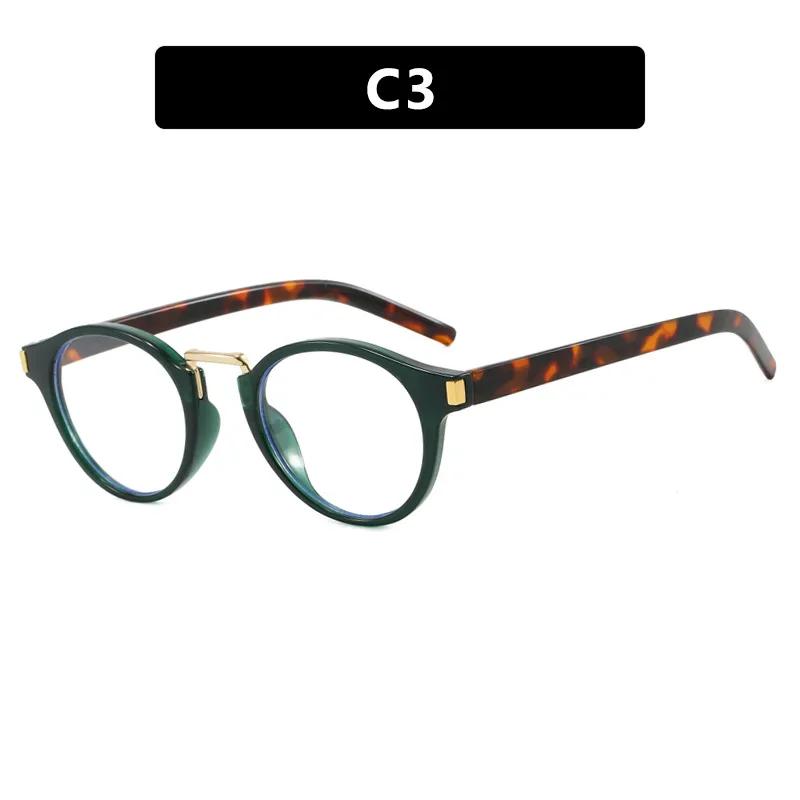 Men'S Women'S New Retro Round Hd Anti-Blue Light Normal Glasses Full Frame Classic Flat Glasses Fashion Decorative Glasses