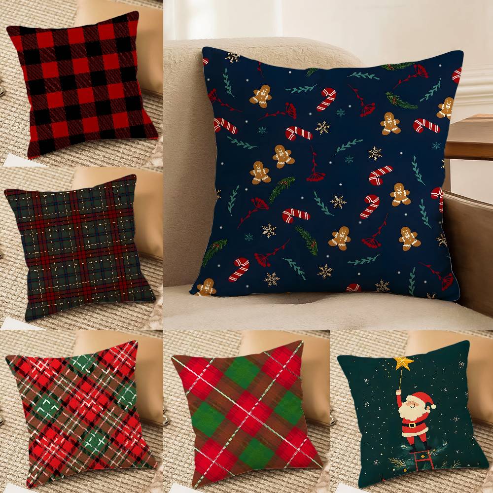 Рождественская специальная наволочка Шелковистый короткий плюш с невидимой молнией Пылезащитный чехол для диванной подушки