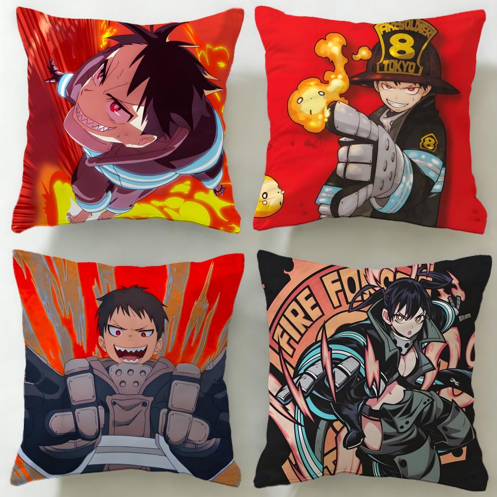 Популярная аниме-наволочка Fire Force, мягкая и легко стирается – подходит для дивана, кровати, путешествий и офиса.