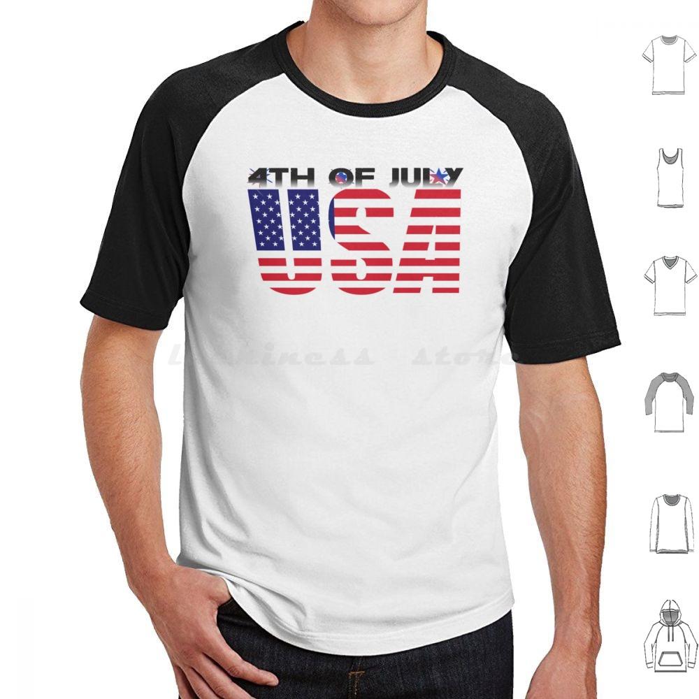 Футболка 4 июля Хлопок Мужская Женская DIY Печать День 4 июля США Американская Гордость Красный Белый Синий Патриотические Звезды И