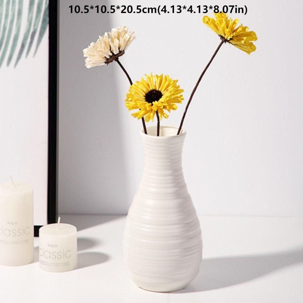 Imitation Ceramic Nordic Flower Vase Creative Flower Bottle  Home Decoration