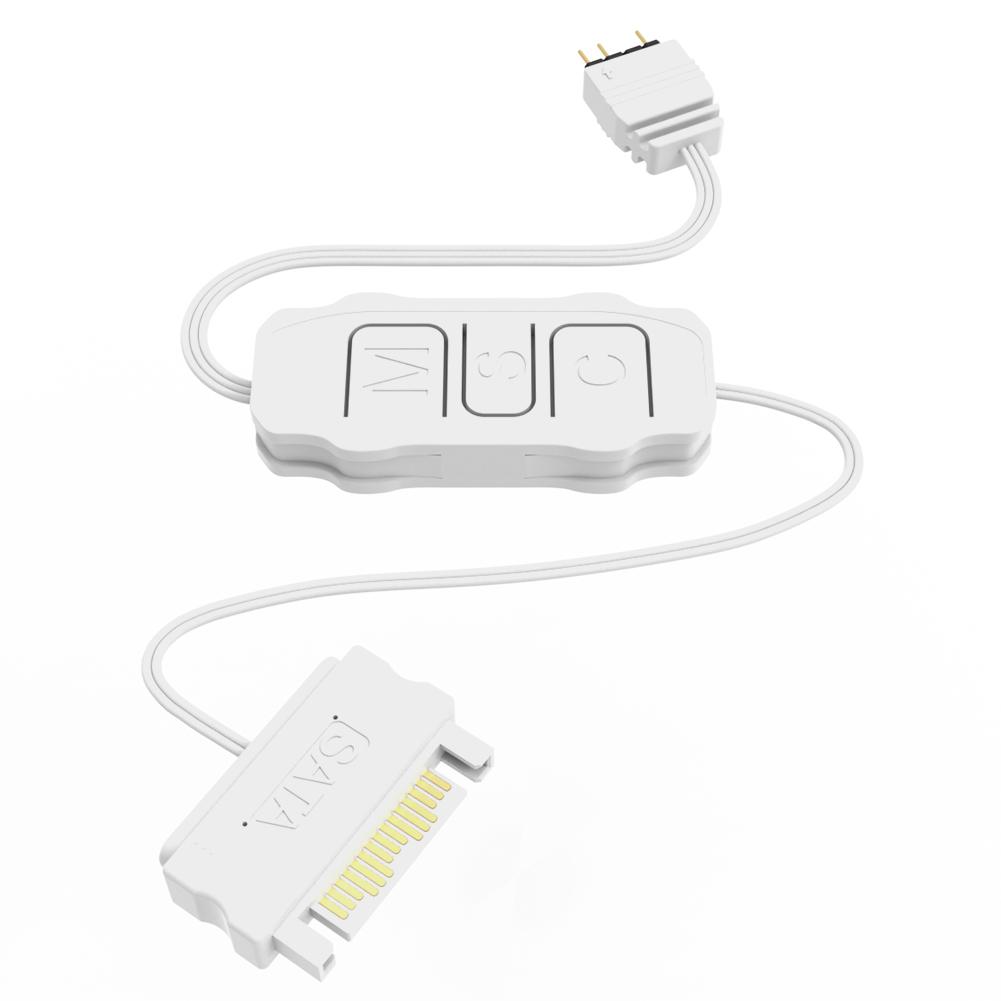 COOLMOON ARGB Controller Cable 5V 3pin to SATA RGB Mini Controller HUB Adapter with Remote Control for PC Case Fan Light Strip