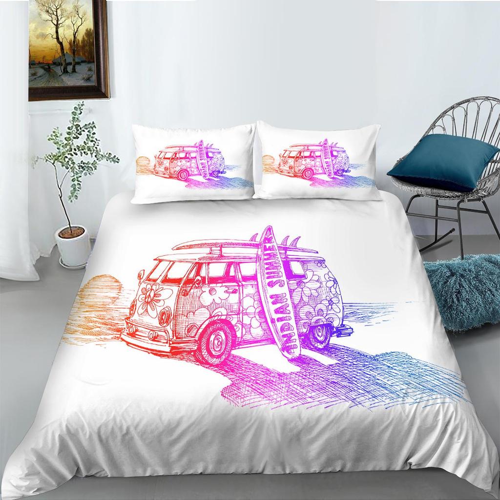 Пододеяльник с 3D принтом автомобиля, мягкий домашний комплект постельного белья King Size, пододеяльник с автомобилями, роскошные комплекты постельного белья для детей-подростков