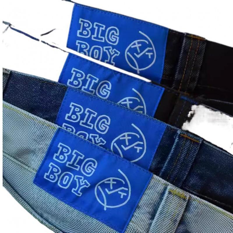 Mens Hip Hop Straight Fit Denim Jeans Cotton Blend Mid-Rise Casual Trousers Youth