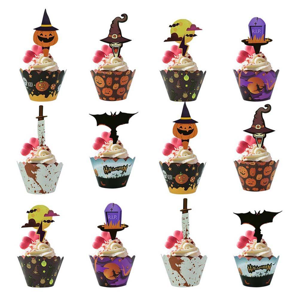 Party Cupcake Tray Witch Halloween Decoration Muffin Cases Cupcake Wrapper Paper Cup Cake Topper