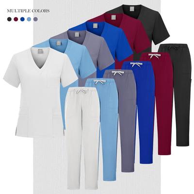 Новое поступление однотонной медицинской униформы: Комплект хирургического халата и прямых брюк