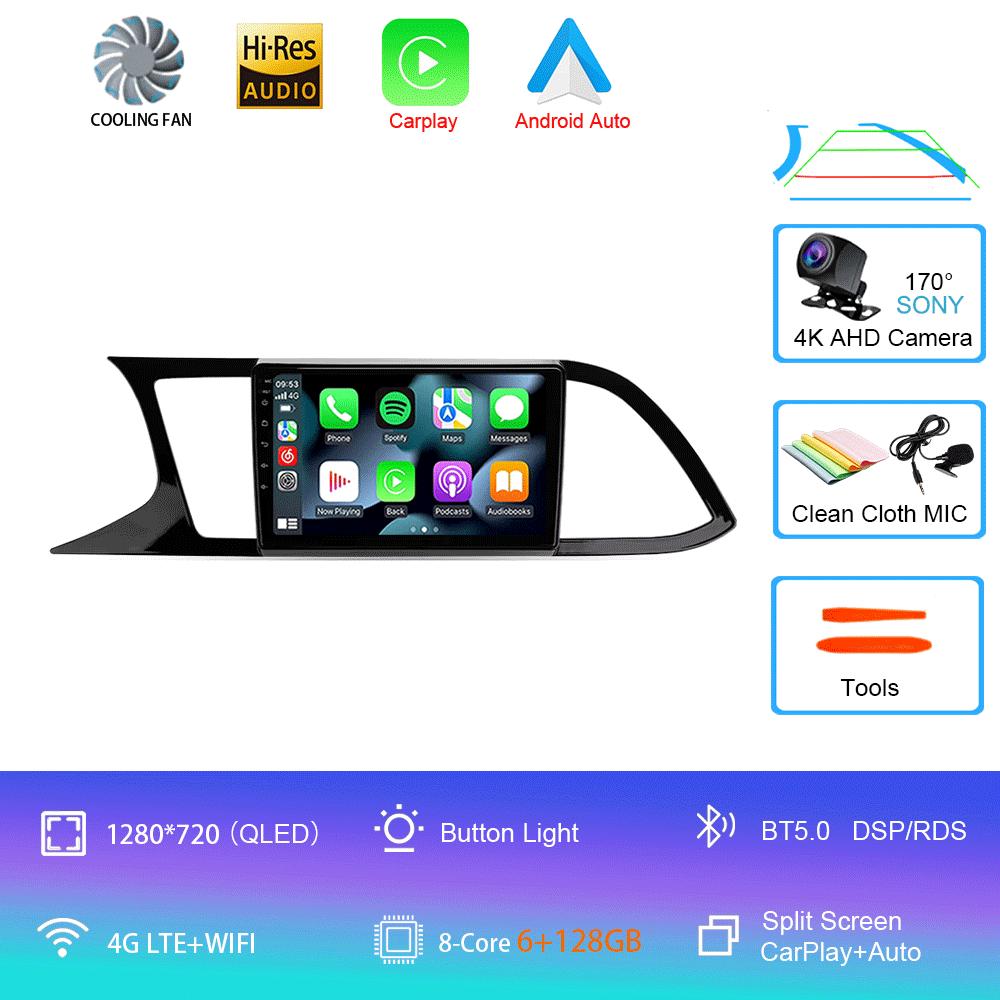 Android 14 Carplay для Seat Leon 3 2012 2013 2014 2015 - 2020 Навигация GPS Мультимедиа Автомобильный Радиоплеер стерео Wi-Fi+4G Auto BT