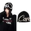 American street letter jacquard double-sided knitted hat women's hip-hop skateboard style ear protectors autumn and winter cold hat men's and women's