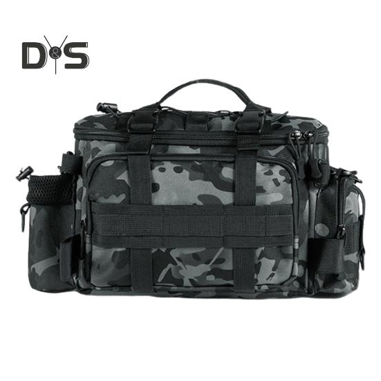 Большая вместительная сумка для рыболовных снастей из водонепроницаемой ткани Оксфорд с несколькими карманами, портативный органайзер для рыболовных принадлежностей, поясная сумка через плечо