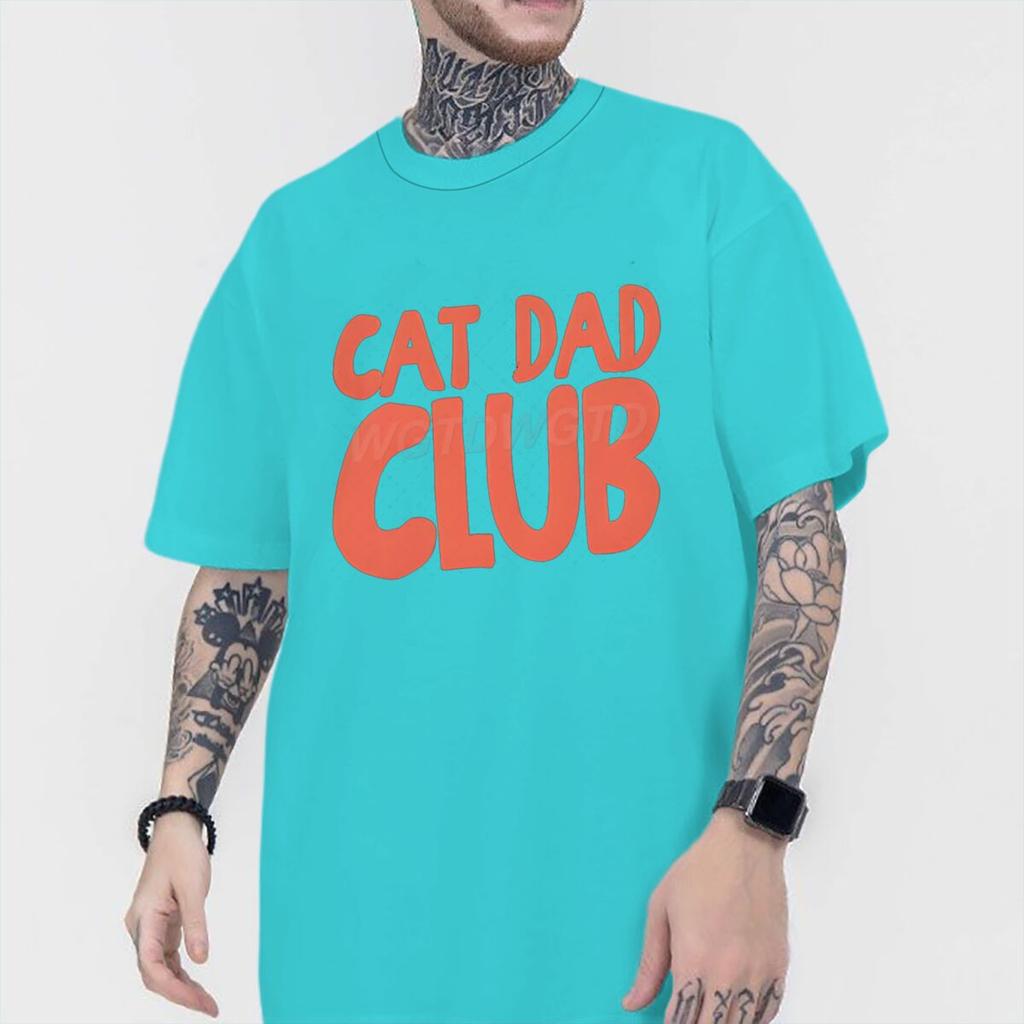 Хлопковая Мужская Одежда Клуб Папа Кота Принт Футболка Высококачественный Хлопок Мужская Короткий Рукав Уличная Одежда Забавные Животные Котята Футболки