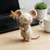 Валяная Мышь Очаровательная Ручная Работа Валяная Мышь Со Звездой Ручная Работа Праздничное Украшение Милая Фигурка Животного Для Детской Комнаты Подарок