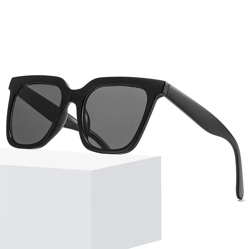 Fashion Women Sunglasses Men Square Vintage Big Frame Sun Glasses Stylish Mirror Black Retro Oculos