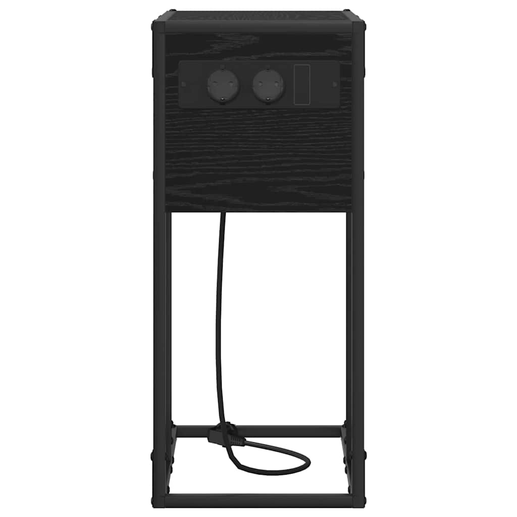 Nightstand Black Oak Look 41.5 x 26 x 60.5 cm
