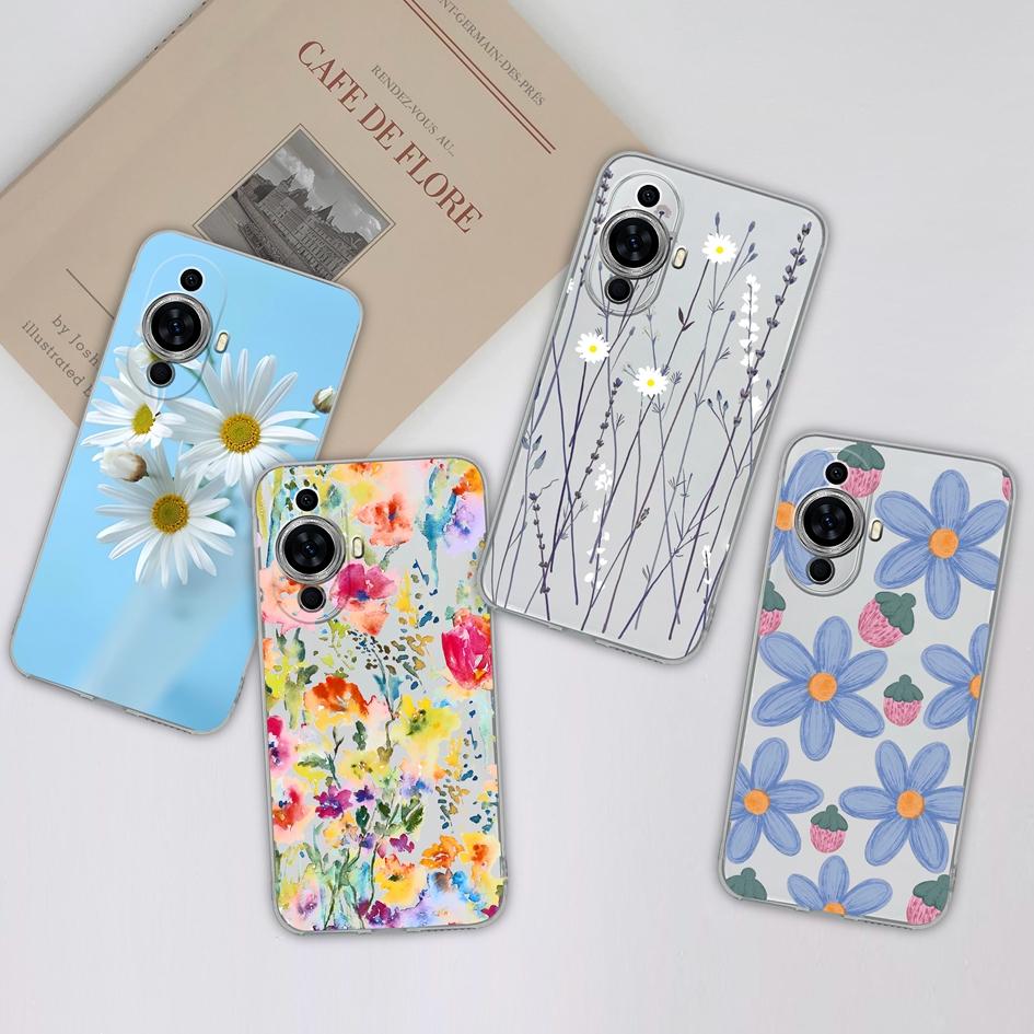 Чехол для Huawei Y9s P10 P20 P30 P40 Lite P50 Pro P Smart 2019, чехол для телефона Daisy Tulip, противоударный прозрачный мягкий матовый силиконовый чехол для Huawei, бампер