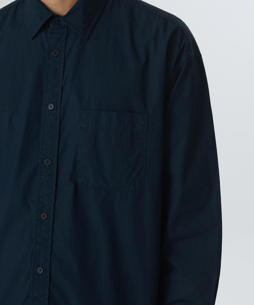 MUSINSA STANDARD Oversized Washed Poplin Shirt [Navy]