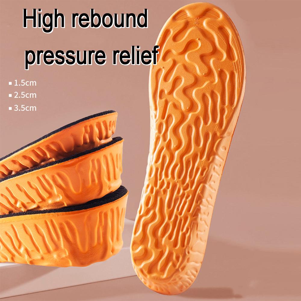 1,5-3,5 см Невидимые Стельки для Увеличения Роста Спортивные Оранжевые EVA Пена с Памятью Подошва для Обуви Дышащие Удобные для Ухода за Ногами Мужчин