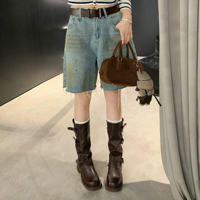 Модные женские рыцарские сапоги 2025 Осень Зима Новые модные сапоги до середины икры с ремешком и пряжкой Винтажные Удобные Нескользящие Туфли на высокой подошве