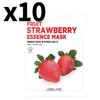 Маска-набор с эссенцией Fruits Strawberry (10 листов) – Осветляющие и увлажняющие маски для лица