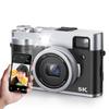 Цифровая камера 5K, которая может отправлять по Wi-Fi 48 миллионов изображений спереди и сзади, для черного смартфона с картой памяти 32 Гб, пикселей, 30 кадров в секунду, функция, ретро,