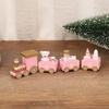 Wooden Christmas Train And Snowman Party Christmas Train Children's Toy Gifts Home Decoration