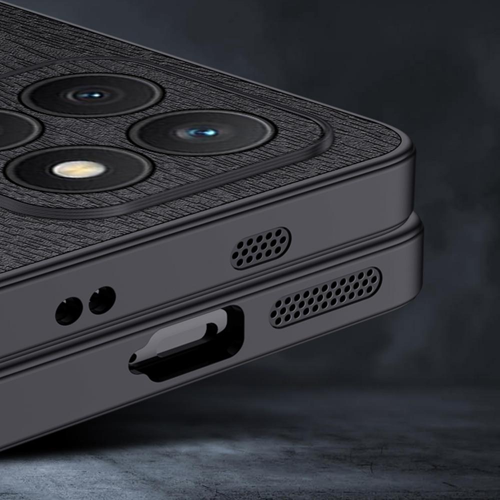 For Honor X8c 4G Case Wood Texture PU Leather Coated PC TPU Phone Cover