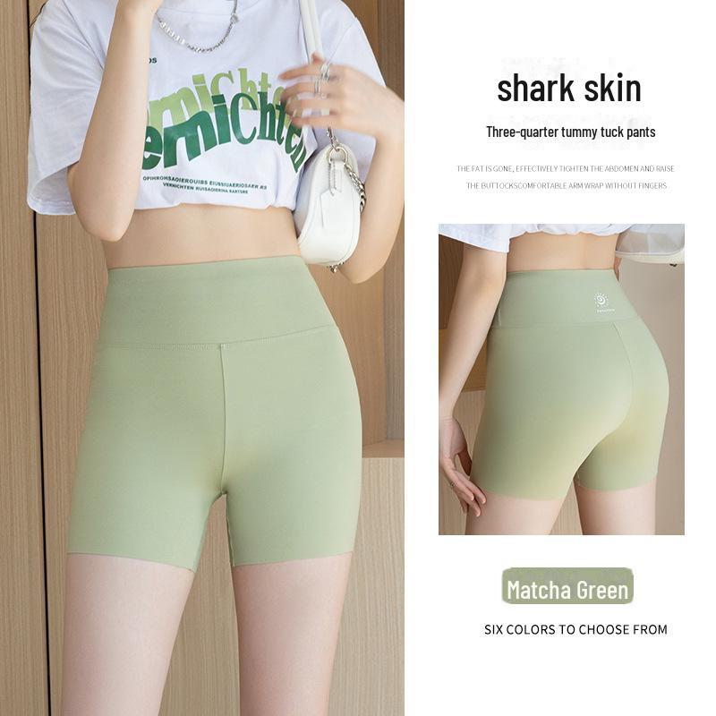 Женские бесшовные летние защитные шорты Shark Ice Silk: Леггинсы Anti-Exposure, утягивающие живот и бедра