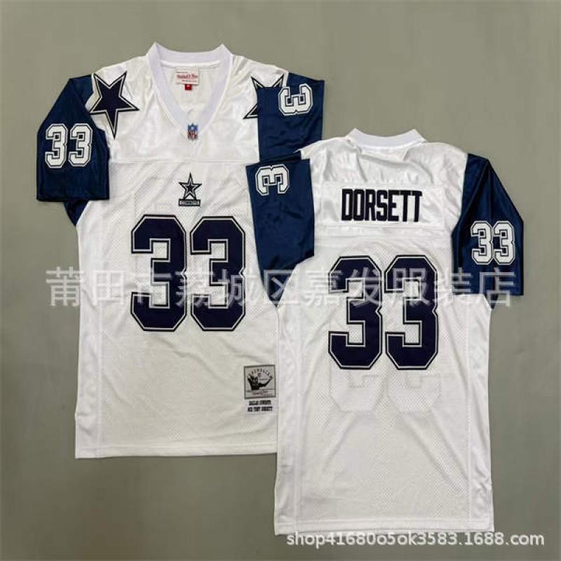 Dallas Cowboys Retro NFL Football Jersey Mens Cotton Embroidered Team Sport Shirt Fan Wear
