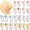 Fashion U-shaped Fake Nose Ring Non Piercings Clip On Nose for Women Men Crystal Butterfly Heart Flower Nose Cuff Piercing Nariz