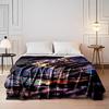 Stormy Sky Illustration with Power Lines Flannel blanket for bedroom, living room, sofa, and nap sofas