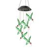 Solar Bird Wind Chimes Light Color Changing Waterproof Black Shell Outdoor LED Wind Chimes Light