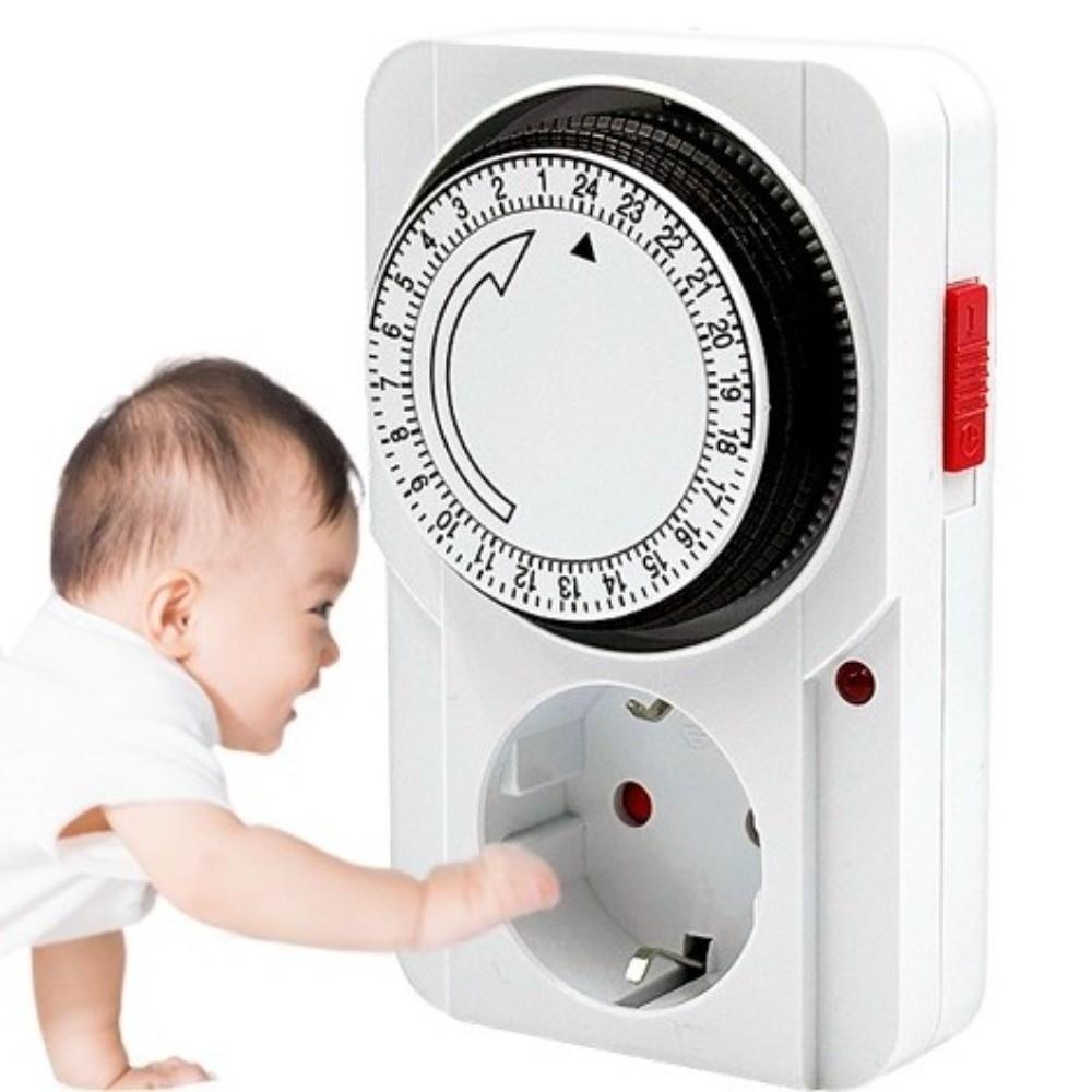 Вилка 2/3 контакта Энергосберегающая розетка-таймер Энергоэффективный 24-часовой сегментный таймер Для офисного использования