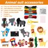 14pcs Jungle Animals Sewing Craft Kit DIY Kids Craft and Sew Set Beginners Sewing Stuffed Animal Felt Plush Ornaments