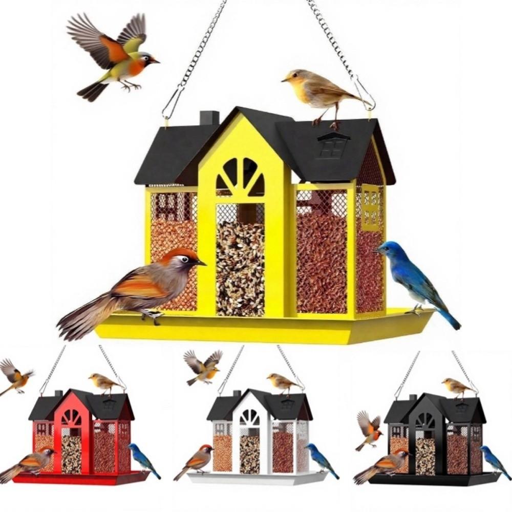 House Shape Hanging Bird Feeder Large Capacity Hummingbird Feeder Wild Bird Feeder Outdoor Yard