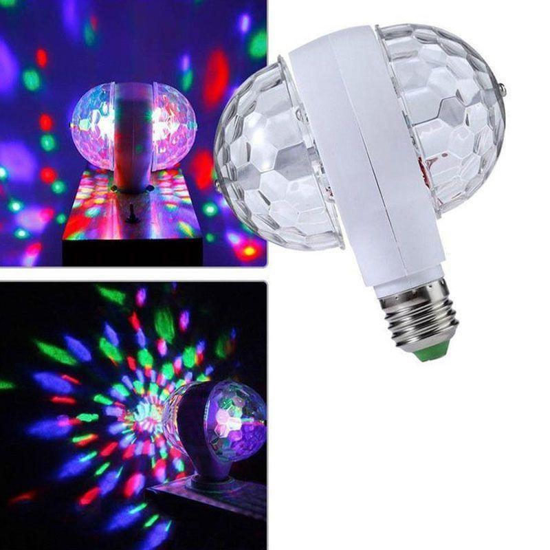 6 Вт Двуглавый E27 Led Ball Stage Rgb Лампочка Вращающаяся лампа KTV Party Disco