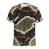 Fashion Snake Skin Pattern 3D Digital Printing T-shirt Men's Animal Skin Pattern Round Neck T-shirts Street Short Sleeved