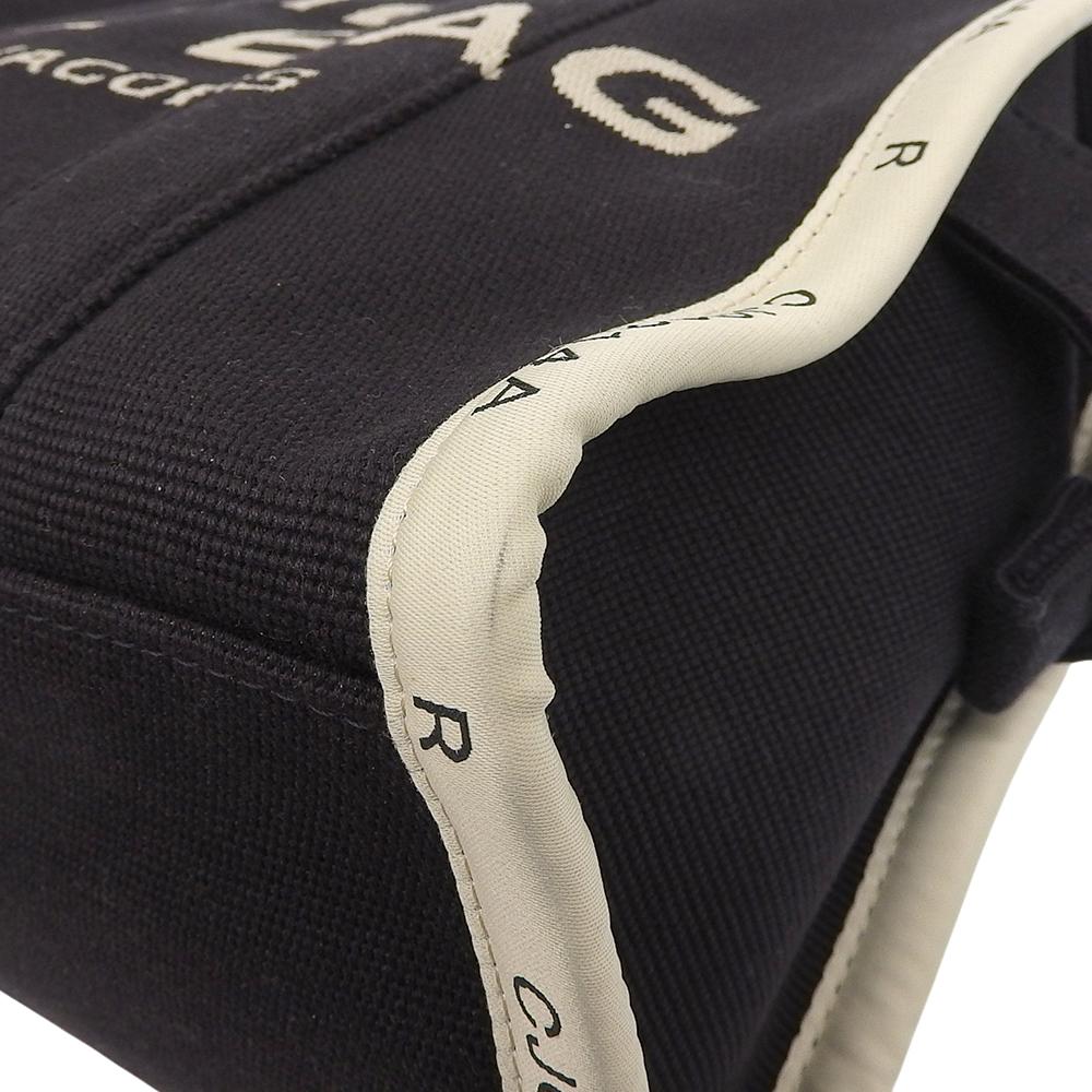 Marc Jacobs Excellent Condition Cotton Canvas Tote Bag with Front Logo and the Jacquard Logo, Medium, Women's, Black, M0017027 Tote Bag blackUsed