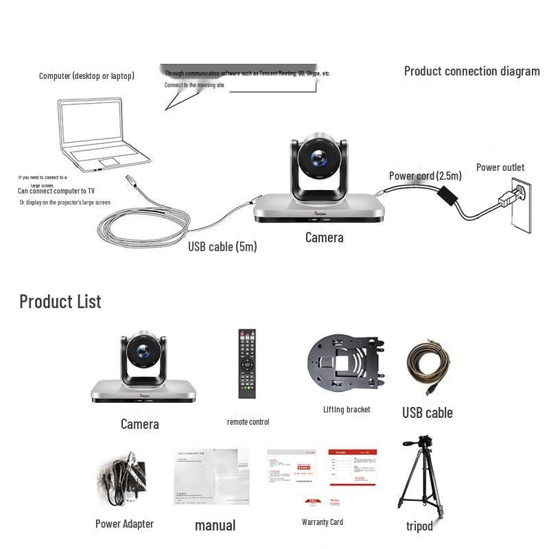 Runpu RP-W10-1080 10x Zoom HD Video Conference Camera (CN version)