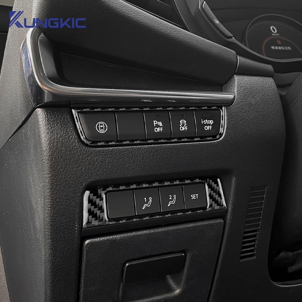 Carbon Fiber Real Fiber Sticker for Mazda 3 BP 2019-2025 Axela Start/Stop Button Cover Interior Decal