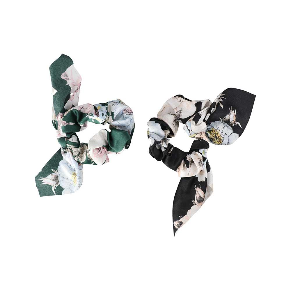 Girls Fashion Bow Print Flower Rabbit Ear Hair Bands Hair Tie Scrunchies Hair Rope Ponytail Hold