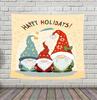 Cartoon Santa Claus Pattern Tapestry Home Bedroom Living Room Wall Decoration Christmas Theme Tapestry