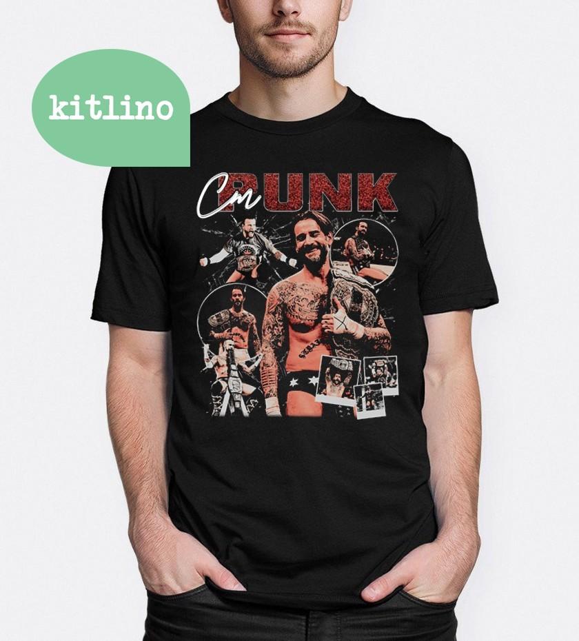 CM Punk 90-е Борьба F77502 Унисекс Футболка