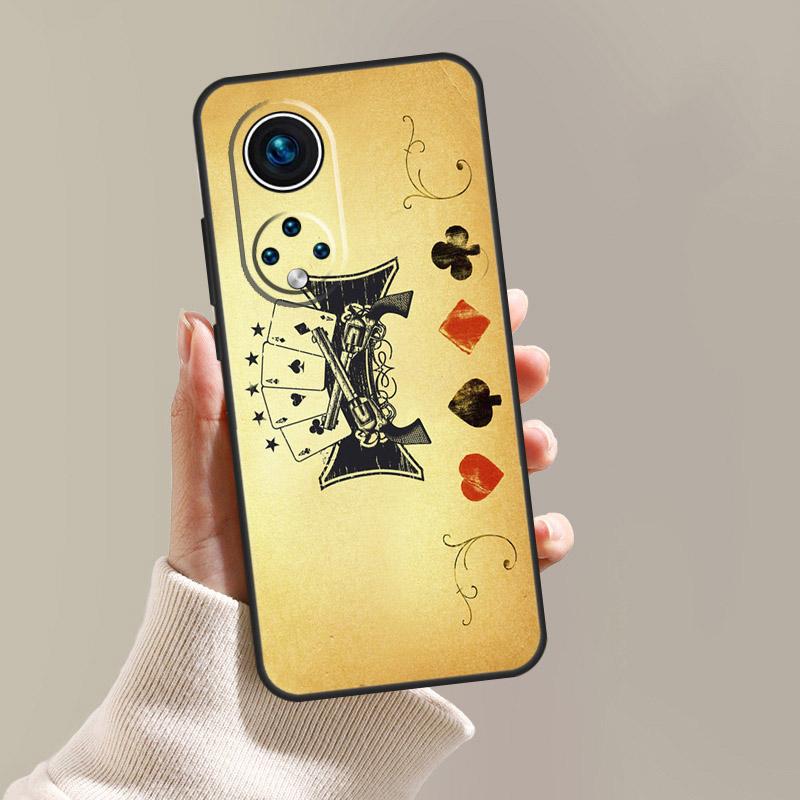 Пики Покер Игральные Карты Туз Чехол Для Honor Magic 8 6 5 7 Pro X9d X9c X9b X9a X8c X8b Win RT 50 70 90 200 400 Lite Обложка