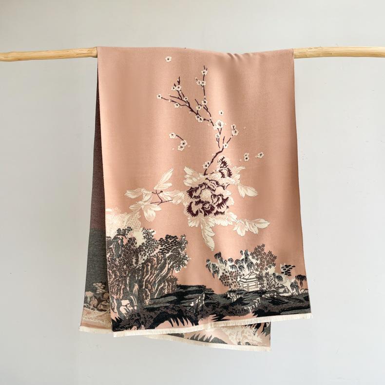 Yiwangjiangnan Artistic Cashmere Women's Scarf: Autumn/Winter Fashion Shawl