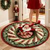 Дед Мороз Рождество 3D Печатный Круглый Коврик Рождественский Ковер Рождество Рождество Добро Пожаловать Дверь Моющийся Противоскользящий Ковер Новогодний Коврик