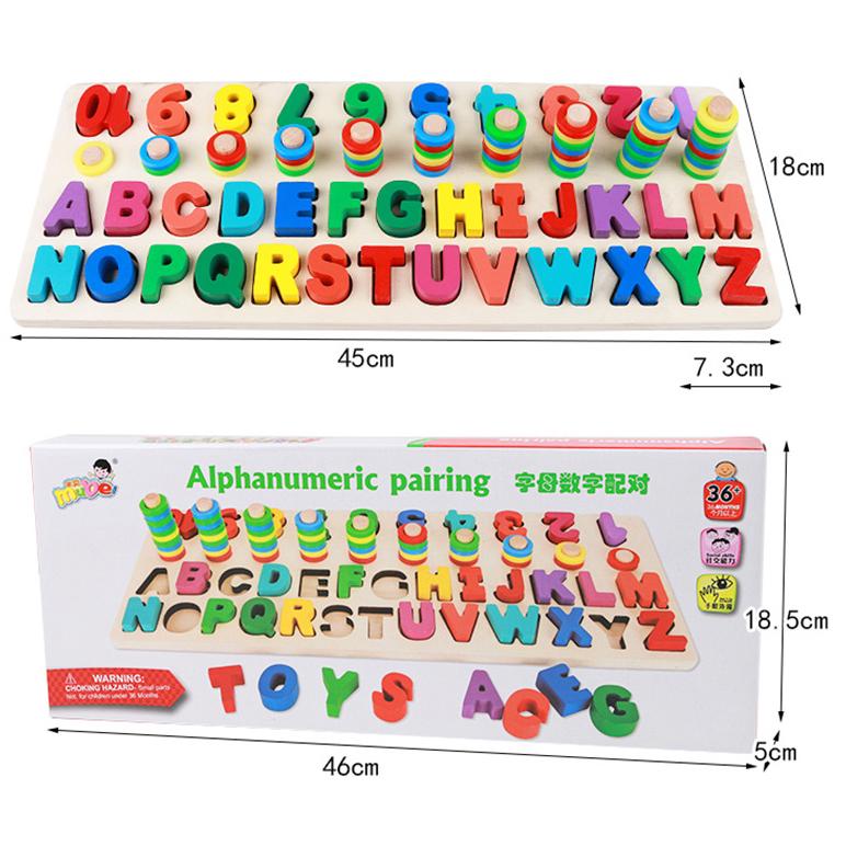 Детские деревянные числа Монтессори, цифровая форма, матч, образовательная математическая игрушка