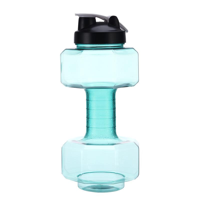 Fitness Dumbbell Shaped Water Bottle, Fillable Plastic Weight Training Dumbbell Cup, Large Capacity Outdoor Sports Drinking Flask